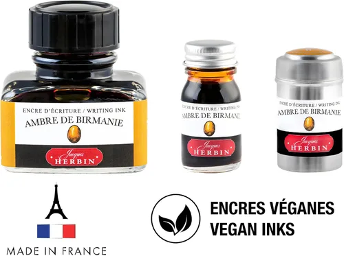 Miniatura 6 de Tinta para pluma estilográfica Herbin - Botella embotellada de 30 ml - Ambre de Birmanie