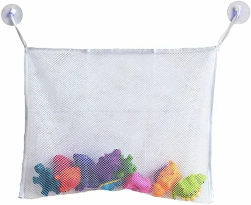 Cesta de malla para niños, bañera de bebé, red de almacenamiento de juguetes, plegable, organizador de bolsa colgante para baño