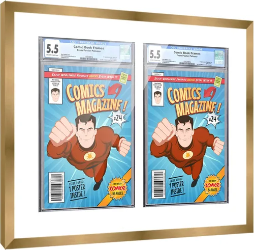 Miniatura 134 de Marco de cómic con paspartú para 8 CGC, CBCS o PGX Graded Comics - Marco de cómic blanco para cómics de 8.125 x 13 pulgadas Marco blanco