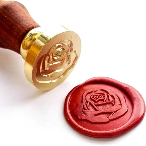 Voseyhome timbre y regalo, The Rose Wax Sello de sello (mango de madera)