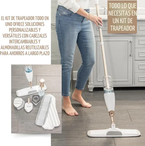 Miniatura 5 de Quick Shine Ultimate Gold Spray Mop Kit Kit todo en uno de 11 piezas con accesorios intercambiables Limpiador de piso incluido No necesita