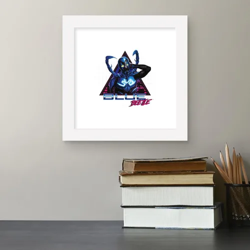 Miniatura 4 de Trends International Gallery Pops DC Comics Blue Beetle - Póster de pared retro Super Future, 12 x 12 pulgadas, versión de marco blanco