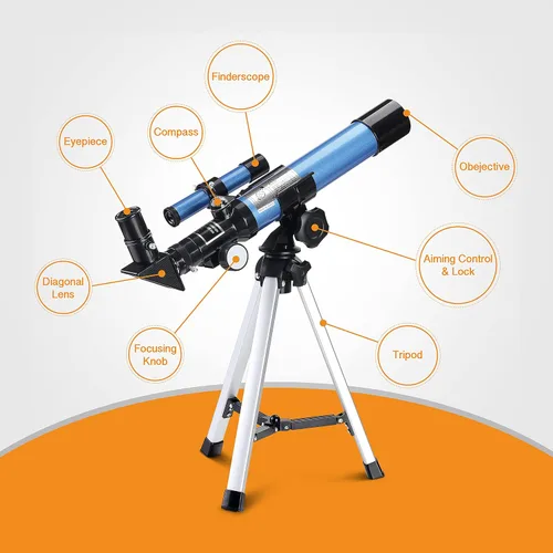 Miniatura 6 de Telescopios AOMEKIE 40/400 con trípode de mesa 2 oculares, telescopios portátiles para principiantes de astronomía con buscador y brújula