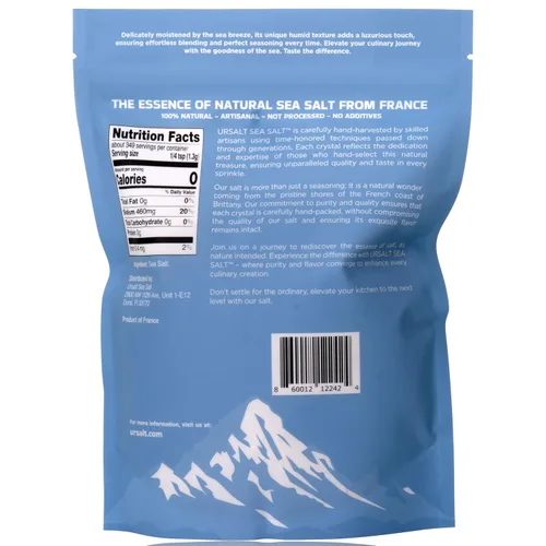 Miniatura 2 de URSALT Sal marina francesa gruesa gris – Sel Gris cosechada a mano de Francia (1 libra) – 82+ rica en minerales, 100% natural y sin refinar, sal