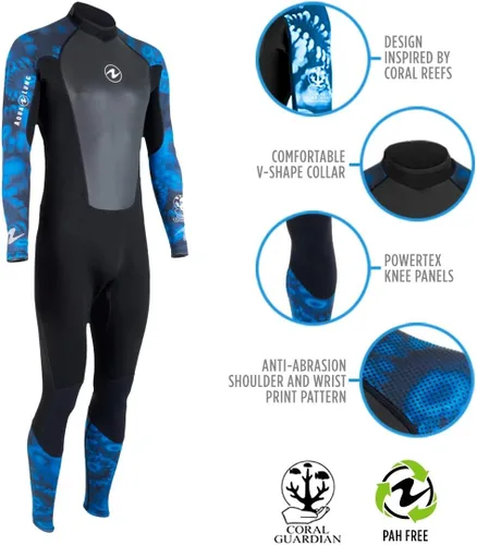Miniatura 2 de AQUALUNG HydroFlex - Overol para hombre, 0.118 in, color azul camuflaje