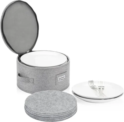 Miniatura 17 de Contenedor de almacenamiento de porcelana para platos de cena - Se adapta a platos de hasta 11.5 pulgadas de ancho - Incluye 12 separadores