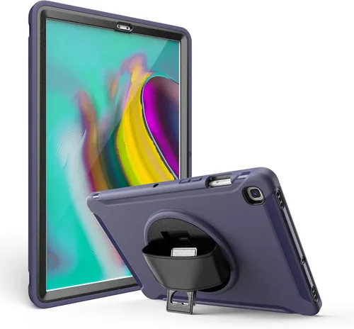 Miniatura 10 de Dteck Funda para Galaxy Tab S5e 2019, resistente, de cuerpo completo, resistente, a prueba de golpes, con correa de mano giratoria para tableta