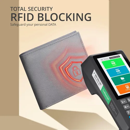 Miniatura 69 de Carteras RFID delgadas para hombres - Cartera de bolsillo frontal de piel genuina