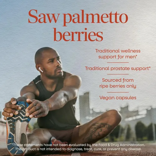 Miniatura 6 de Nature's Way Saw Palmetto Berries, apoyo tradicional de próstata, suplemento de hierbas para hombres, 585 mg por porción, proyecto verificado sin