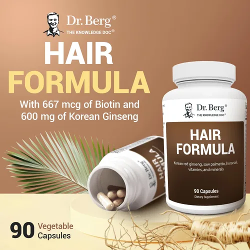 Miniatura 10 de Dr. Berg's Vitaminas todo en uno para el crecimiento del cabello para hombres y mujeres – Fórmula avanzada para el cabello incluye biotina, palma