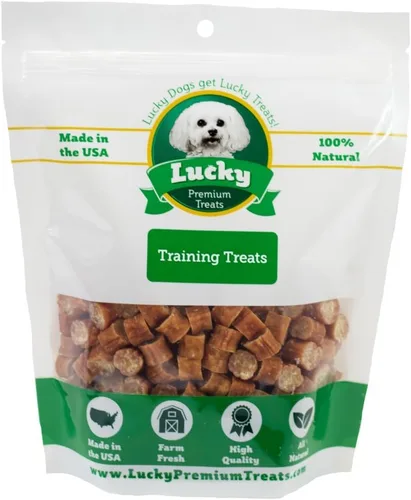 Lucky Premium - Golosinas de entrenamiento de zanahoria de pollo y zanahoria, golosinas pequeñas y crujientes para recompensas de entrenamiento,