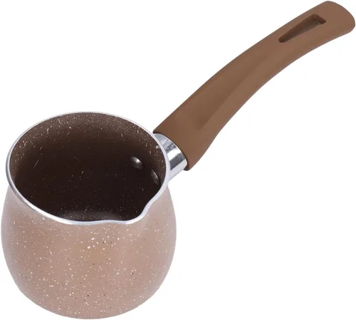 Sartén de leche antiadherente de 3.1 in, olla de café antiquemaduras de una sola manija, sartén antiadherente, mini olla de leche de cerámica (café)