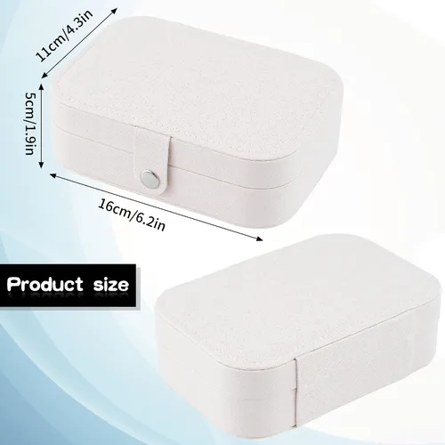 Miniatura 4 de Joyero de viaje, organizador de joyas pequeño de piel sintética para mujeres y niñas, mini estuche de viaje portátil de doble capa, cajas
