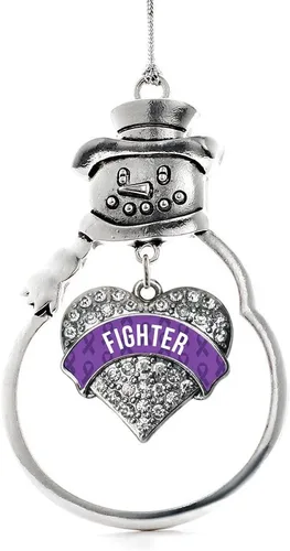 Miniatura 36 de Inspired Silver - Big Sis - Adorno de Navidad plateado - Adorno de árbol de Navidad con dije de corazón con circonita cúbica - Decoración colgante