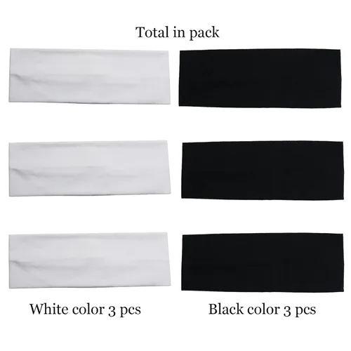 Miniatura 9 de 6 Piezas Diademas Negras y Blancas para Mujeres Cabello Diadema de Algodón Antideslizante Elástica Extensible Soporte Envolvente Elástico