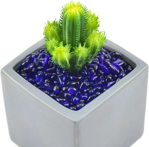 Miniatura 4 de WAYBER Piedras de vidrio, 1 libra/460g, guijarros de cristal de mar irregulares, piedras preciosas artificiales no tóxicas para exhibición de gemas