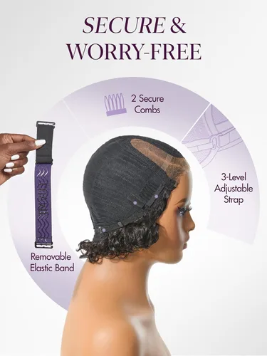Miniatura 8 de LUVME HAIR Pelucas de cabello humano rizado sin pegamento de 6 pulgadas, precortadas, indetectable, HD, encaje Bob, peluca corta y rizada con ondas