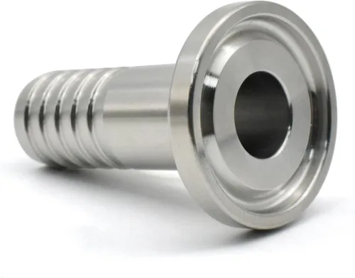 Adaptador de púas de manguera de abrazadera triple SS316 de 1/2 "con brida 0.992 in manguera sanitaria instalación de tubería