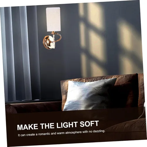 Miniatura 3 de DECHOUS Elegante pantalla cuadrada de tela para lámpara sobre bombilla para luces, fácil de instalar, regalo