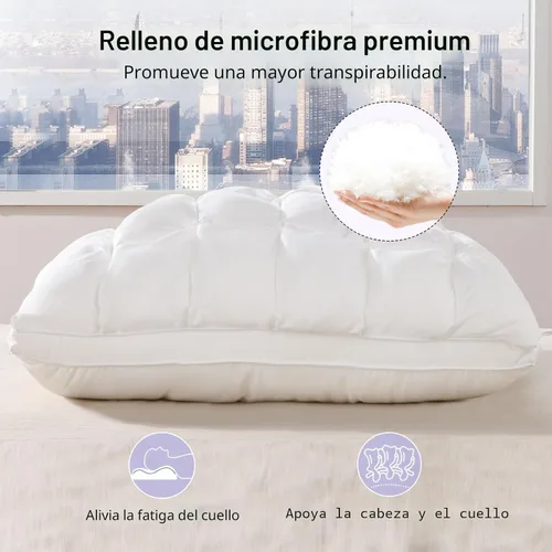 Miniatura 2 de YOUR MOON Juego de 2 almohadas tamaño Queen, almohadas de apoyo suave Queen para cama, almohada alternativa de plumón esponjoso, almohada de gel