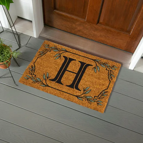 Miniatura 35 de Evergreen Flag Alfombra de puerta de fibra de coco monograma Letra B Alfombra para puerta delantera para interiores y exteriores 71x41 cm