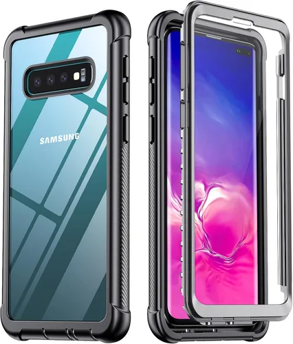 Funda para Samsung Galaxy S10 Plus, protector de pantalla integrado con orificio para huella dactilar, protección de cuerpo completo, carga