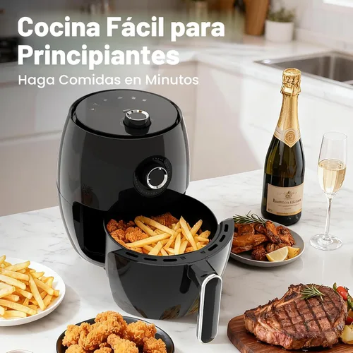 Miniatura 5 de Freidora de aire compacta pequeña, 2.1 cuartos de galón, 4 en 1 pequeña mini freidora de aire compacta, hornear, asar, recalentar, 98% menos