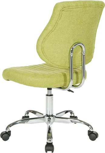Miniatura 6 de OSP Home Furnishings Sunnydale - Silla de oficina de felpa ajustable con base cromada, albahaca