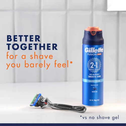 Miniatura 5 de Gillette PRO Gel de afeitado para hombres refresca para calmar la piel e hidrata el cabello facial, 7 onzas, gel de afeitado sensible ProGlide 2 en 1