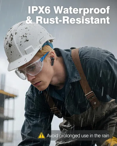 Miniatura 5 de Qozybuds Auriculares Bluetooth 5.4 para el lugar de trabajo, protección auditiva SNR de 29 dB, 70 horas de reproducción, protección para los oídos