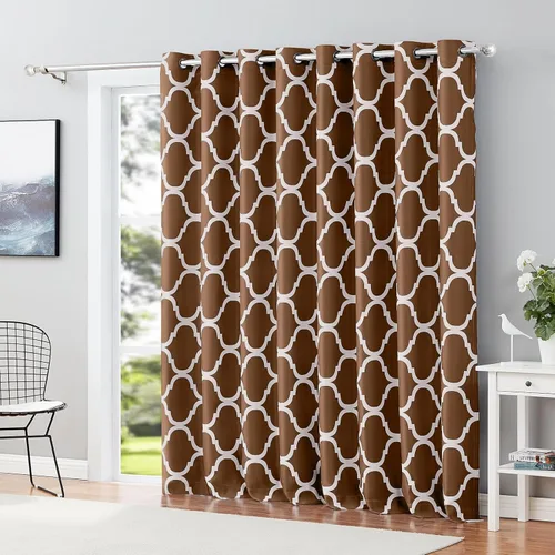 Miniatura 46 de Melodieux - Cortina opaca con aislamiento térmico y ojales, de estilo marroquí, 100 x 84 pulgadas, color gris (1 panel)