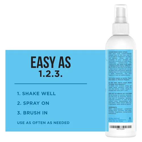 Miniatura 6 de Natural Rapport Spray desodorante para perros, el único aerosol de baño que los perros necesitan, el spray natural de colonia para gatos y perros