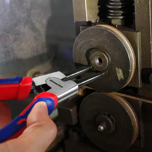 Miniatura 6 de WORKPRO Juego de 4 alicates de anillo a presión – Kit de alicates de clip para circuito interno/externo de 7 pulgadas