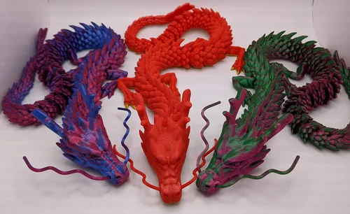 Miniatura 4 de Dragón impreso en 3D – Personalizable, hecho a pedido, juguete articulado del dragón mítico, regalo (M, negro con vientre verde lima)