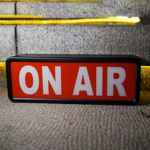 Miniatura 3 de Señal de "ON AIR" con luz LED para estudio de grabación. Señal de advertencia para estudios