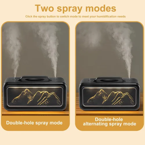 Miniatura 2 de Humidificador de doble pulverización, 20.3 fl oz, pequeño humidificador silencioso de niebla fría para plantas, dormitorio, oficina, hogar