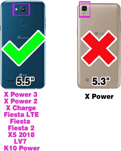 Miniatura 2 de Asuwish Funda de teléfono para LG X Charge/Fiesta 2 LTE/X Power 3/X5/LV7, híbrida, a prueba de golpes, a prueba de caídas, accesorios de celda