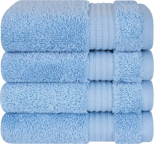 Miniatura 28 de Cotton Paradise - Juego de 4 toallas de mano para baño, 100% algodón turco, toallas suaves y absorbentes para la cara, toallas de mano color gris