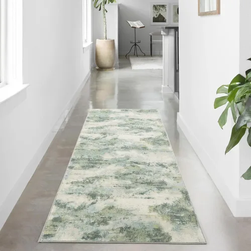Miniatura 34 de Carvapet 9x12 Alfombras grandes para sala de estar y dormitorio, alfombra moderna lavable azul de pelo bajo con respaldo de goma, plegable, alfombra
