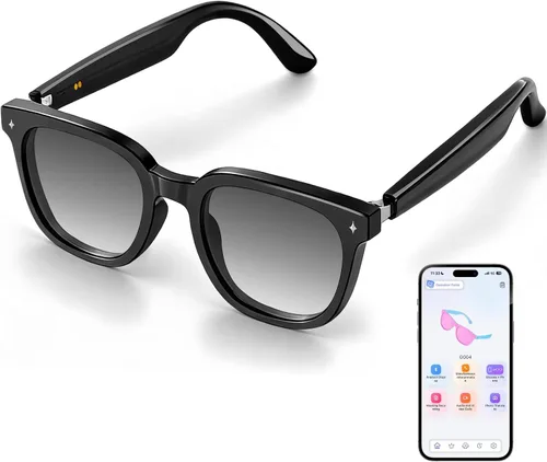 Lentes inteligentes Bluetooth para hombres y mujeres, lentes inteligentes Ai con audio de oído abierto, control de voz, traducción en tiempo real,