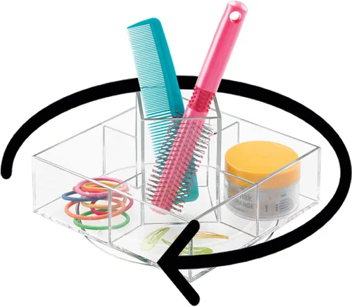 Miniatura 2 de OnDisplay Bandeja organizadora giratoria de cosméticos/maquillaje de acrílico