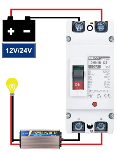 Miniatura 2 de DIHOOL Interruptor Principal de 100 Amperios CC, Interruptor de Desconexión de Batería de 500V, Interruptor Maestro para Motor de Arrastre de Barco