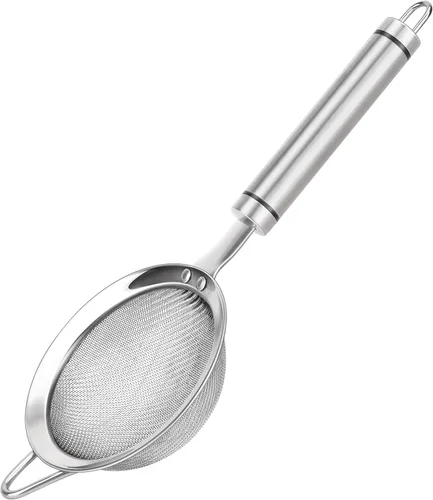 Coladores de malla fina de acero inoxidable 304 para cocina, colador-escumador con asa, tamiz para alimentos, té, arroz, aceite, fideos, frutas,