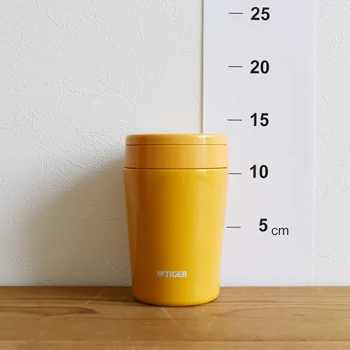 Miniatura 3 de Tiger Thermos - Tarro de sopa aislado al vacío, 12.8 fl oz (12.8 fl oz), térmico, caja Bento, boca ancha, fondo redondo, amarillo azafrán