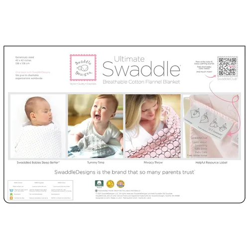 Miniatura 5 de SwaddleDesigns Ultimate Winter Swaddle, manta de recepción XL, hecha en Estados Unidos, franela de algodón premium, elefante y pollitos amarillos