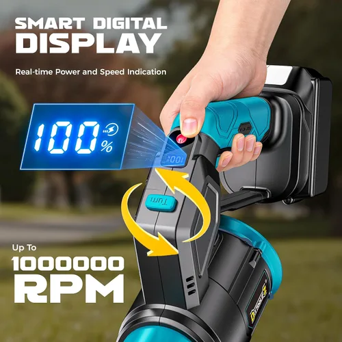 Miniatura 4 de DIYtoolifz Soplador de hojas inalámbrico compatible con Dewalt 20V, rotación de 180°, soplador de hojas de mano de 600 CFM, motor sin escobillas