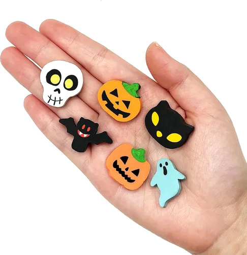 Miniatura 3 de ZAKVOOR 96 gomas de borrar de Halloween, calabaza, fantasma, murciélago, calavera, lápices para suministros de oficina, decoración de escritorio