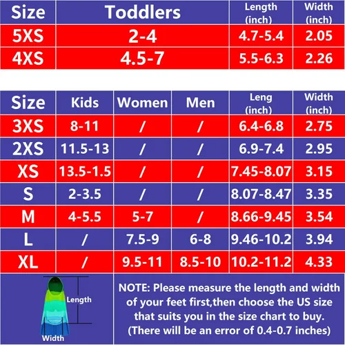 Miniatura 4 de Swimming Training Fins,Comfortable Silicone Flippers for Swimming and Diving,Size Suitable Kids Girls Boys Adult