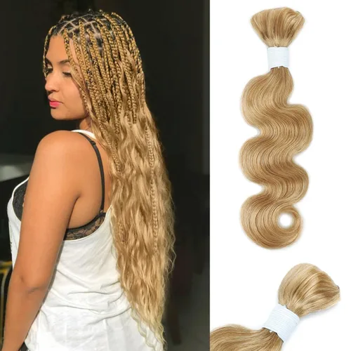 Miniatura 26 de Liqusee Cabello Humano para Trenzar 3.53 oz Un Paquete 14 Pulgadas Negro Natural Ondulado Rizado a Granel Cabello Humano para Trenzar Sin Trama 100%