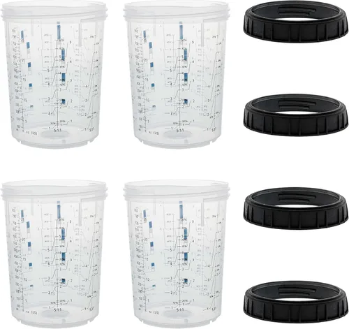 Miniatura 10 de Master Paint System MPS, juego de 4 vasos duros de tamaño estándar de 20 onzas (20.3 fl oz) y anillos de retención – 4 vasos duros y 4 anillos